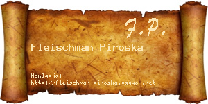 Fleischman Piroska névjegykártya