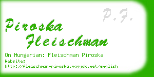 piroska fleischman business card